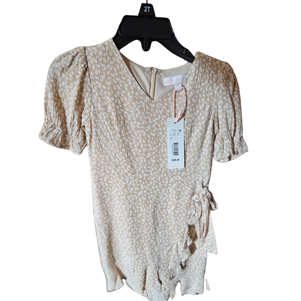 GB Girls Beige Patterned Blouse